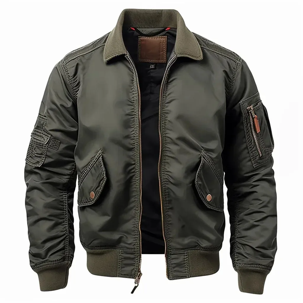 Men's green bomber jacket - versatile lightweight outerwear for casual style