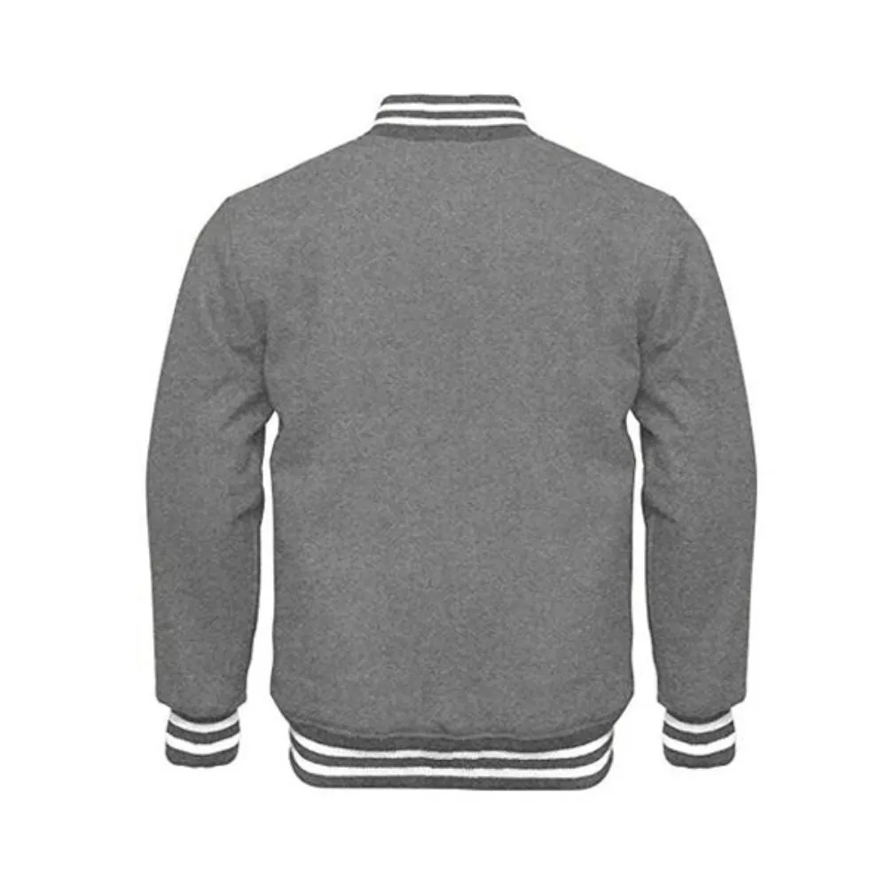 Men's Grey Cuffs Varsity Jacket