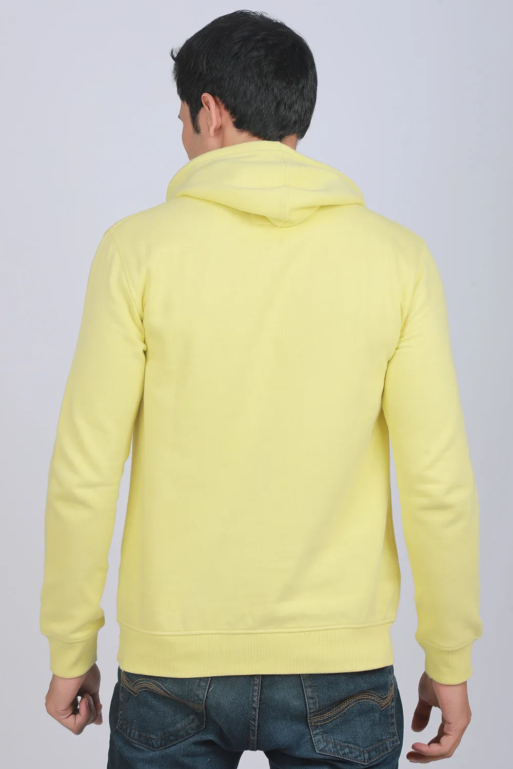 Men's Light Yellow Hooded Jacket