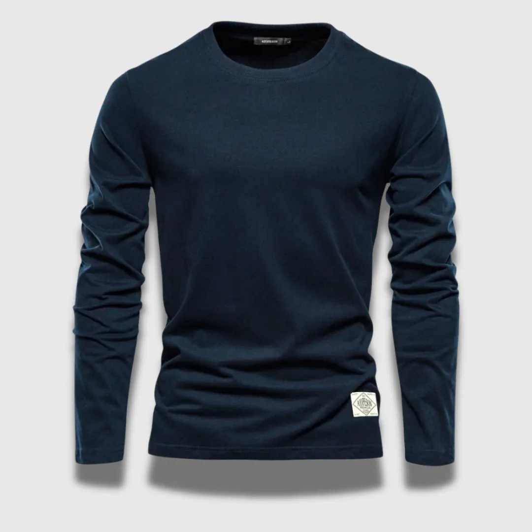 Men’s Long-Sleeve Cotton T-Shirt - Elegant, Soft & Versatile