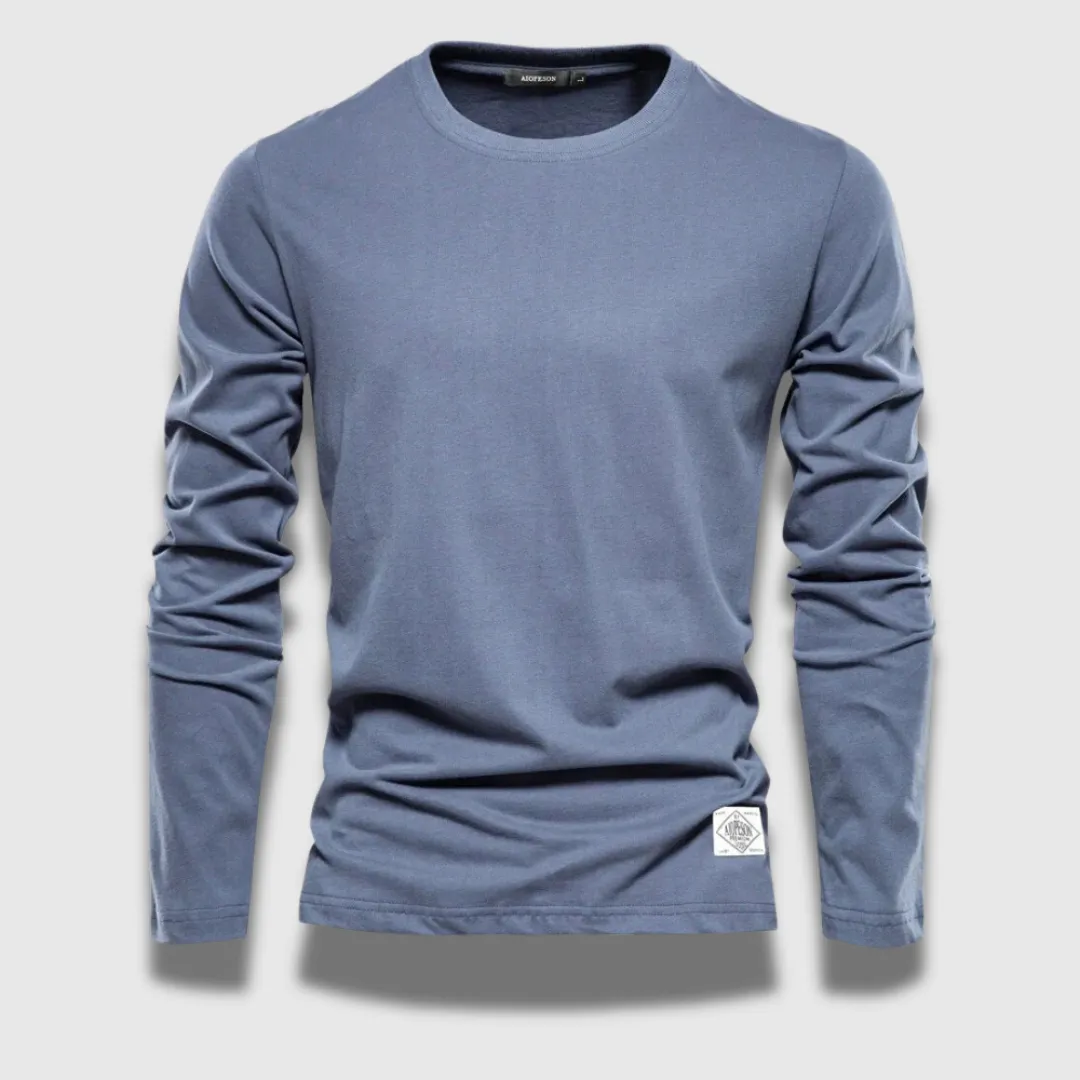 Men’s Long-Sleeve Cotton T-Shirt - Elegant, Soft & Versatile