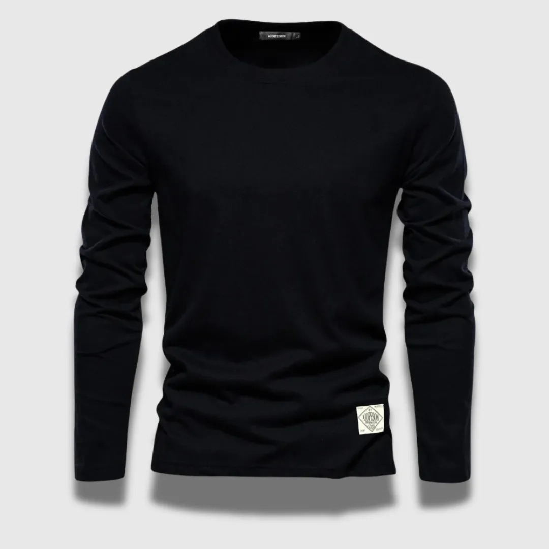 Men’s Long-Sleeve Cotton T-Shirt - Elegant, Soft & Versatile