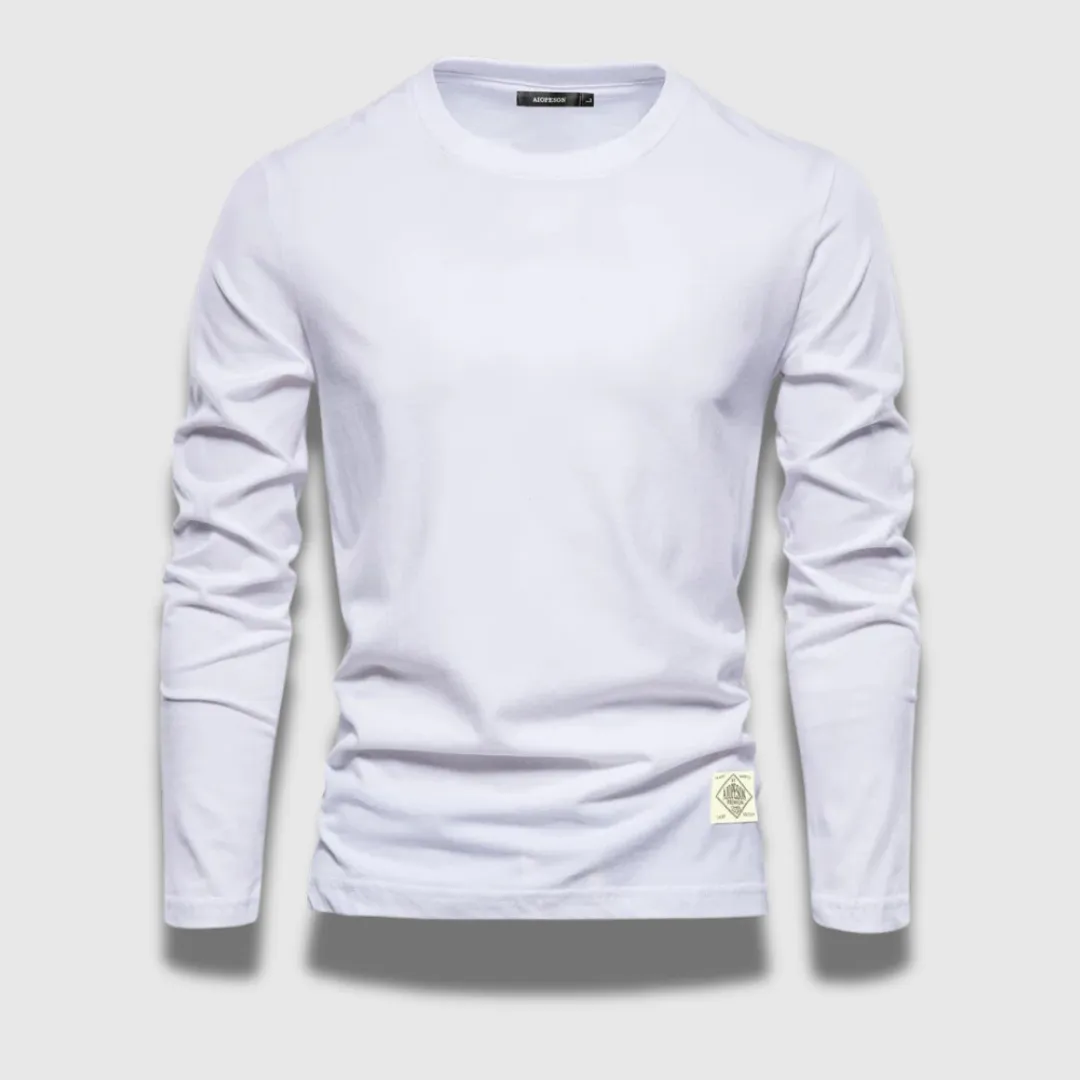 Men’s Long-Sleeve Cotton T-Shirt - Elegant, Soft & Versatile