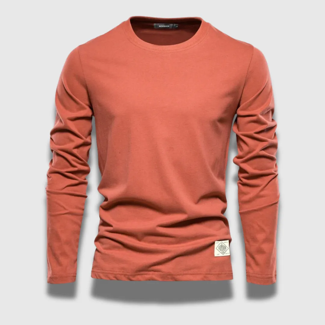 Men’s Long-Sleeve Cotton T-Shirt - Elegant, Soft & Versatile