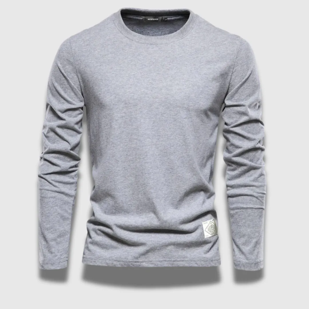 Men’s Long-Sleeve Cotton T-Shirt - Elegant, Soft & Versatile