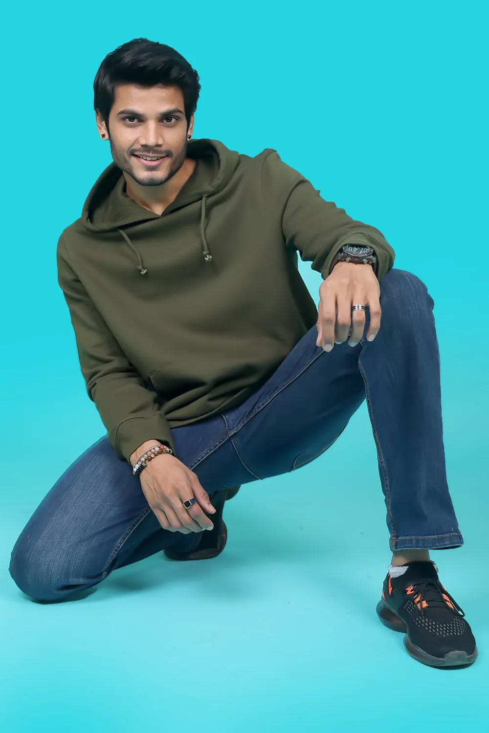 Men's Military Green Hooded Jacket