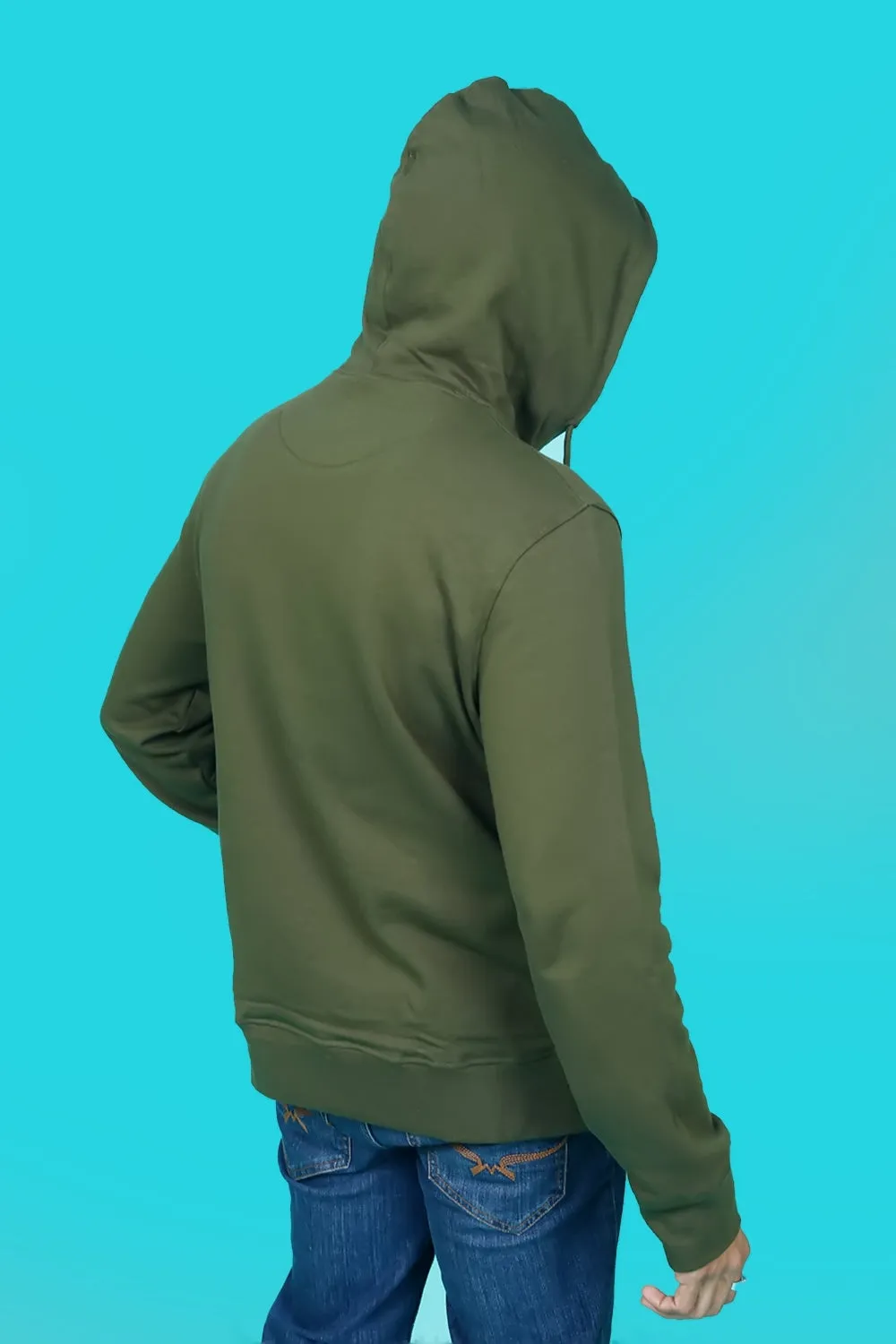 Men's Military Green Hooded Jacket