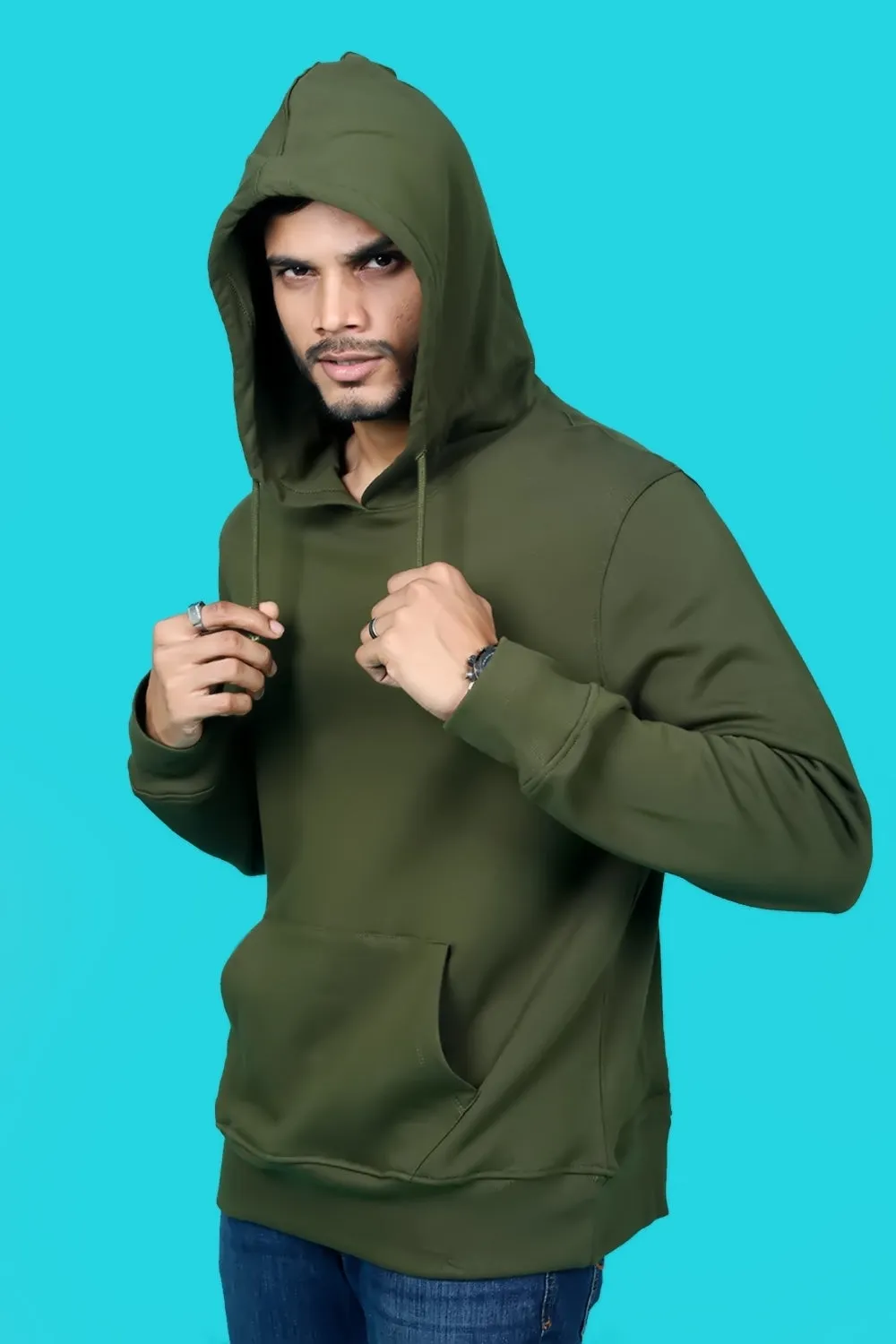 Men's Military Green Hooded Jacket