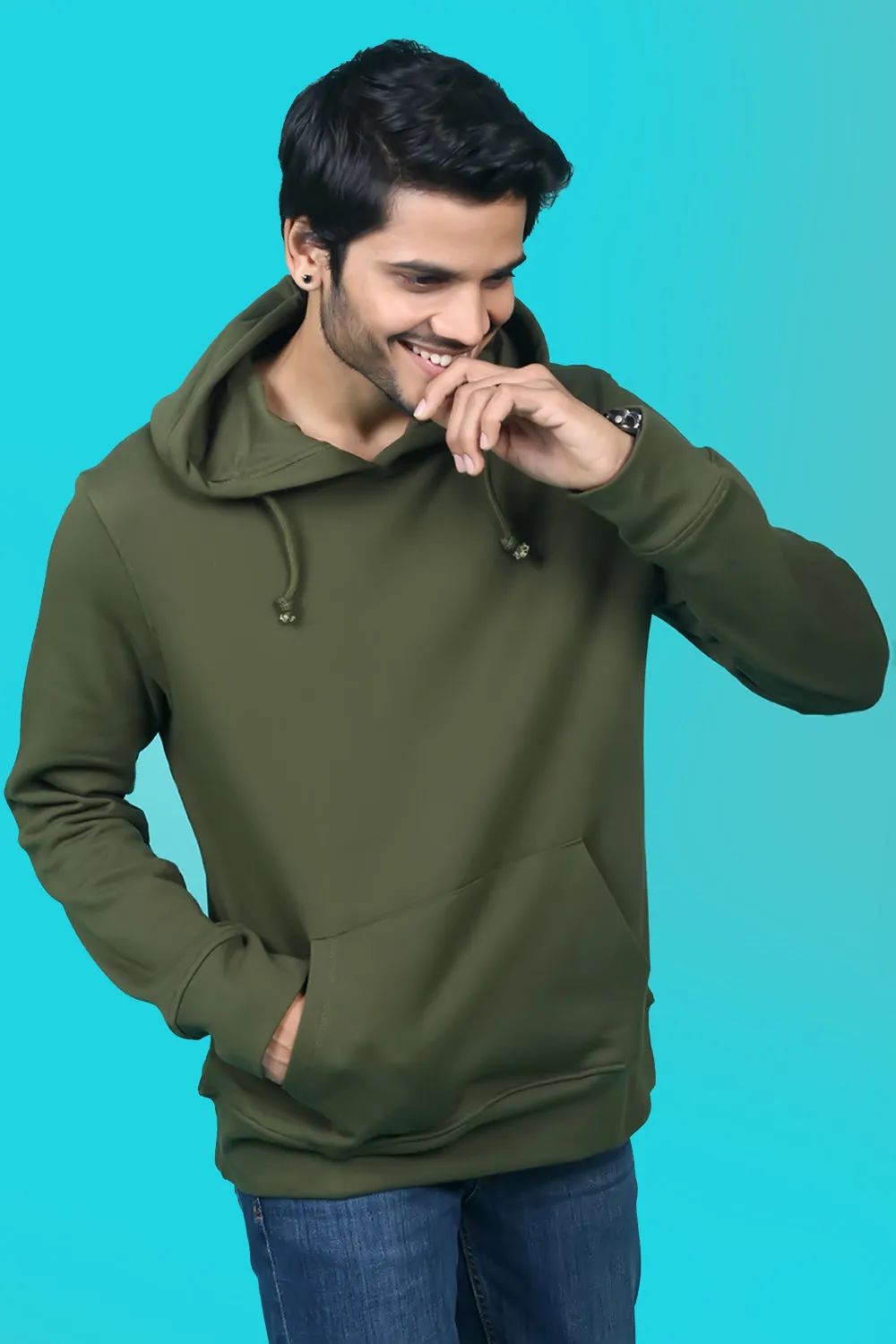 Men's Military Green Hooded Jacket