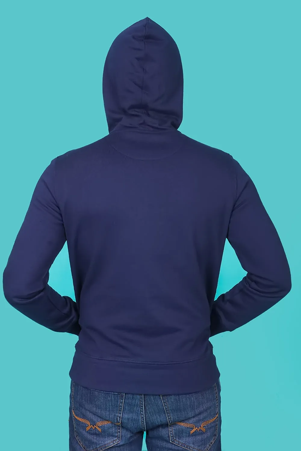 Men's Navy Hooded Jacket with Logo