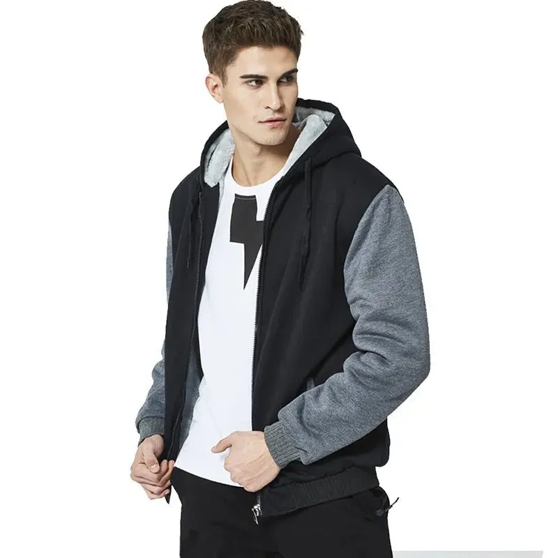 Men’s Premium Camouflage Winter Jacket - Thick Fleece-Lined Long Sleeve Coat with Hood - Casual Streetwear