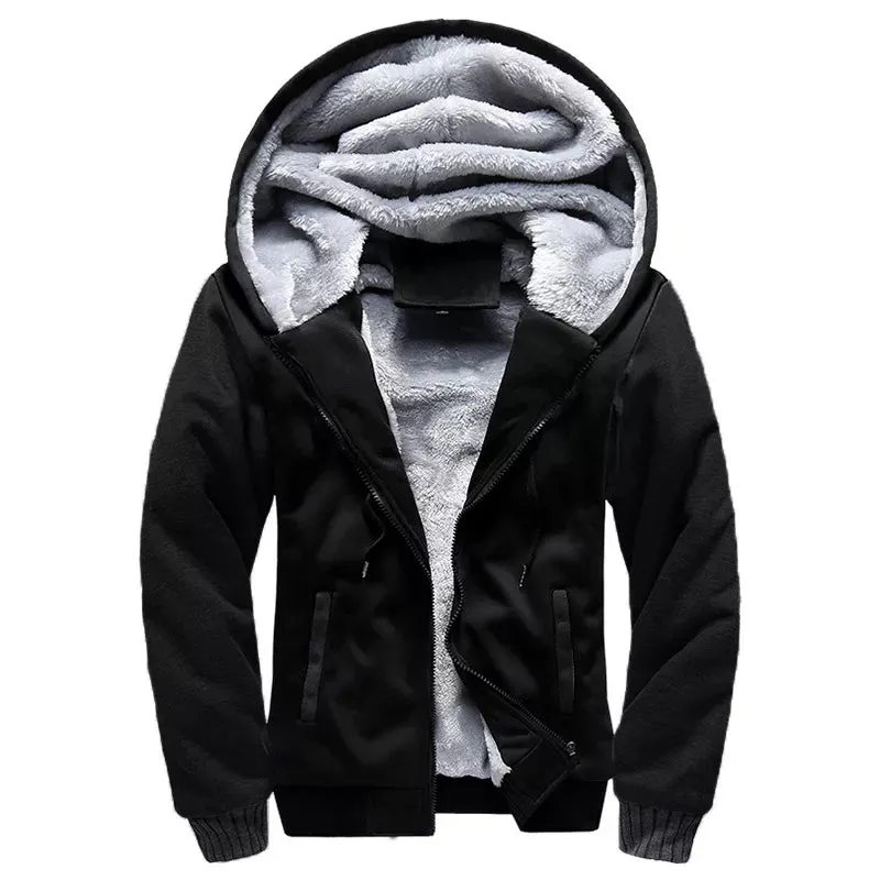 Men’s Premium Camouflage Winter Jacket - Thick Fleece-Lined Long Sleeve Coat with Hood - Casual Streetwear