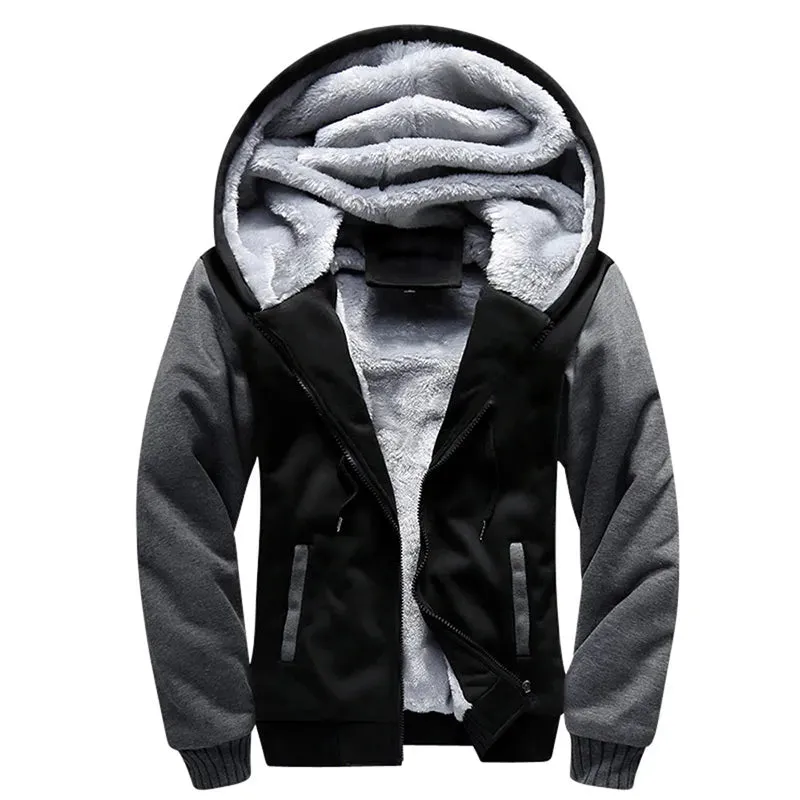 Men’s Premium Camouflage Winter Jacket - Thick Fleece-Lined Long Sleeve Coat with Hood - Casual Streetwear