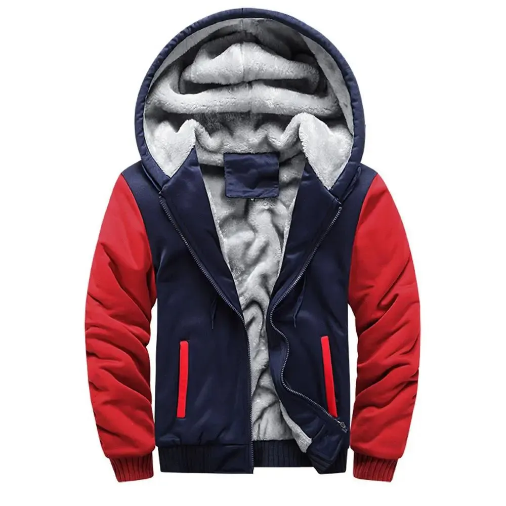 Men’s Premium Camouflage Winter Jacket - Thick Fleece-Lined Long Sleeve Coat with Hood - Casual Streetwear