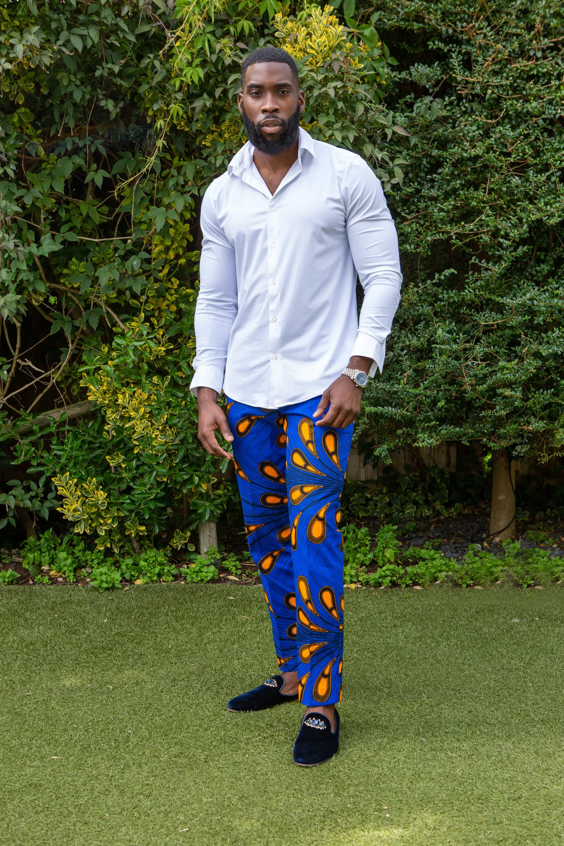 Men's Tailored Fit Ankara Trousers | African Print Pants for Guys - ELIJAH
