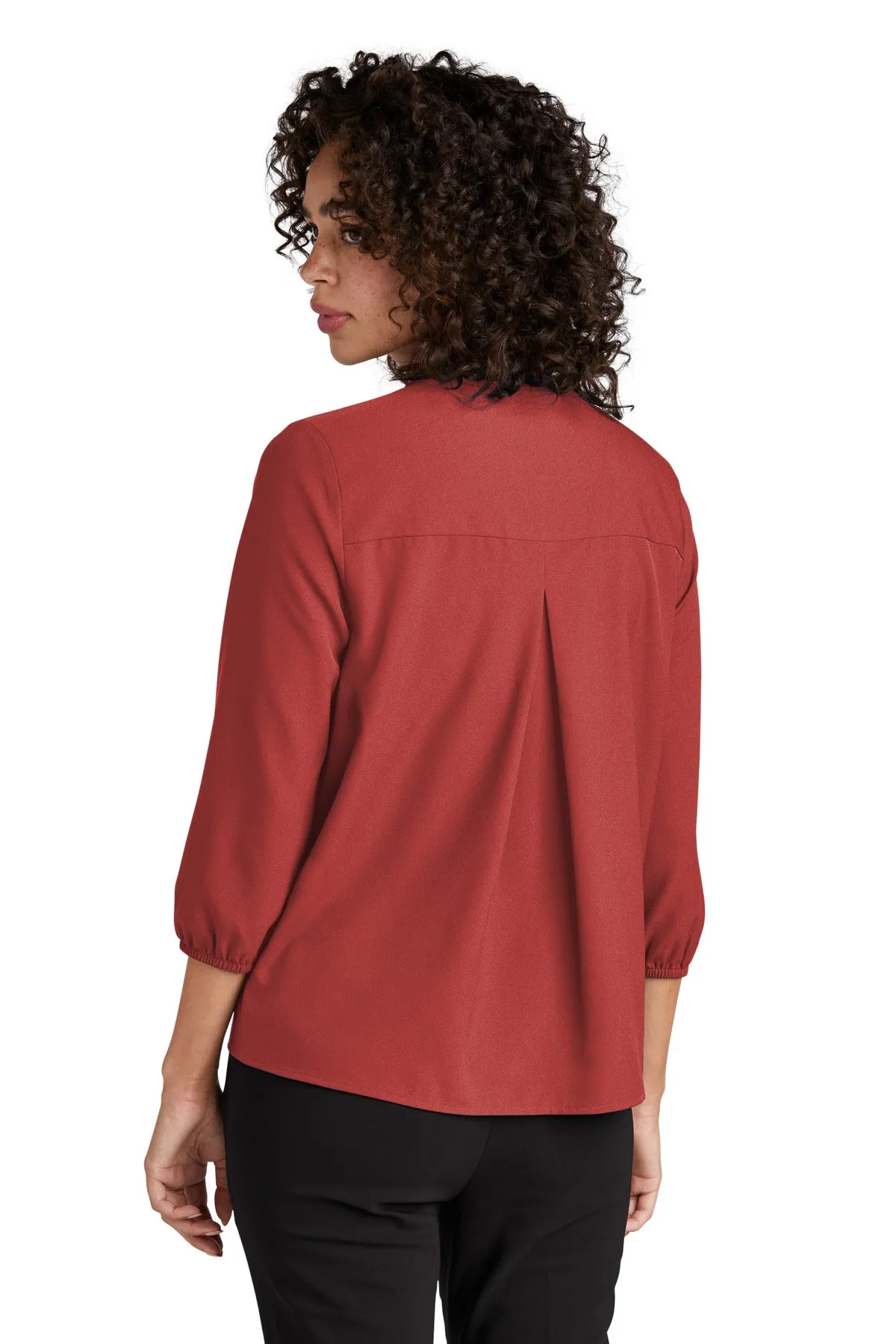 Mercer Mettle Women's Stretch Crepe 3/4-Sleeve Blouse MM2011 Terracotta