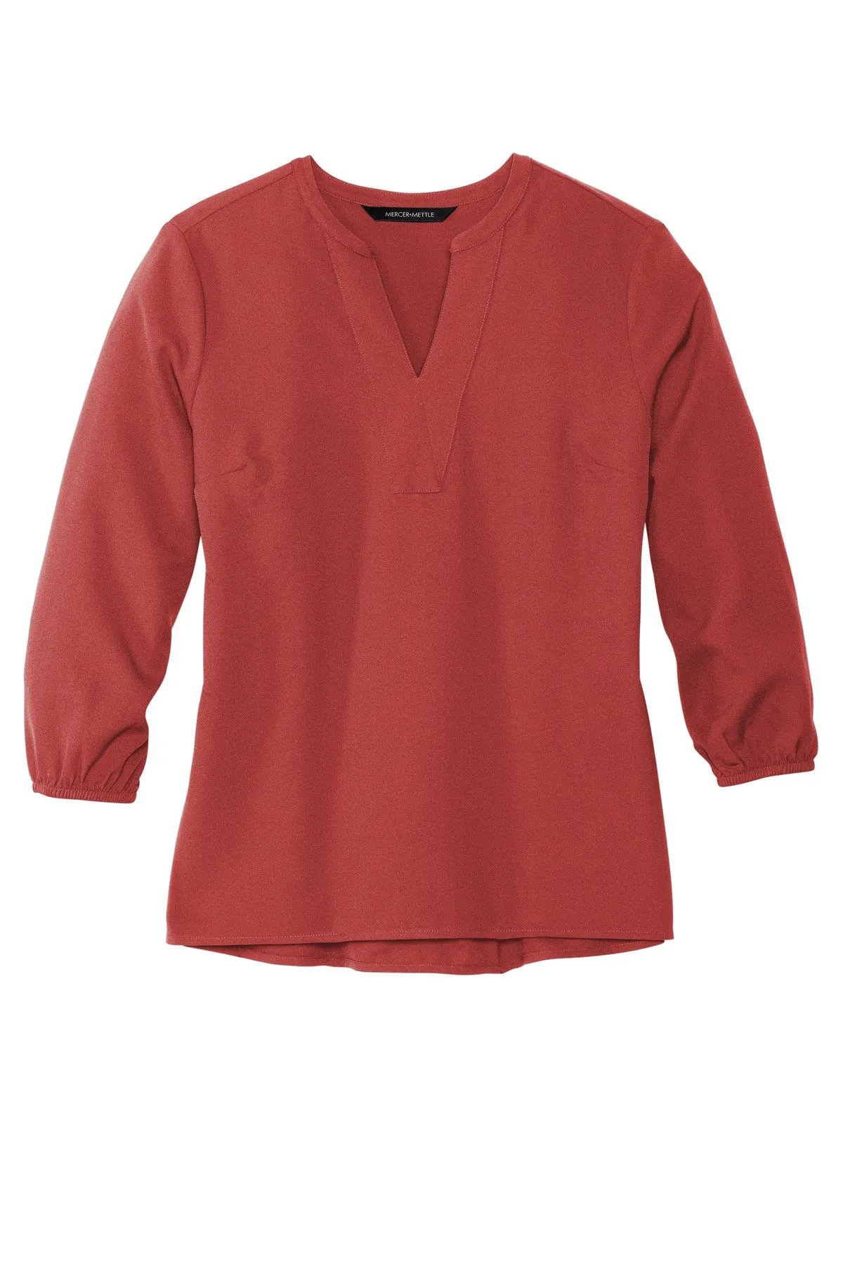 Mercer Mettle Women's Stretch Crepe 3/4-Sleeve Blouse MM2011 Terracotta