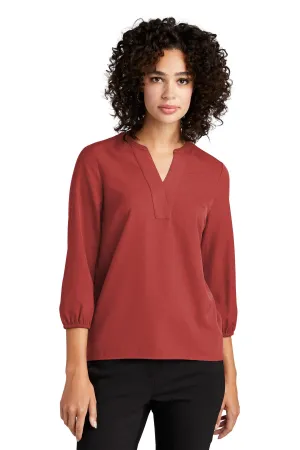 Mercer Mettle Women's Stretch Crepe 3/4-Sleeve Blouse MM2011 Terracotta