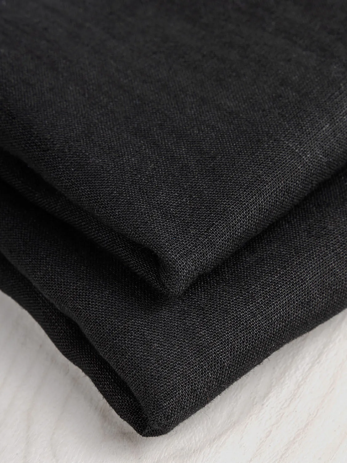 Midweight European Linen - Midnight Black