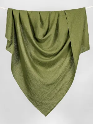 Midweight European Linen - Olive Green - Swatch