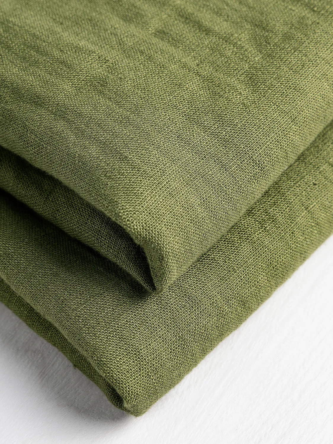 Midweight European Linen - Olive Green