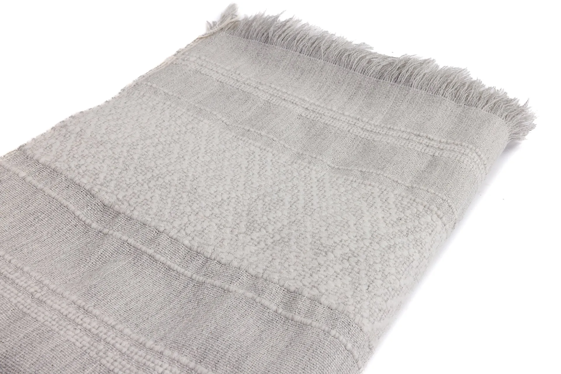 Miska Collection - Handloomed Alpaca - Gray & Ivory Cloudhaven