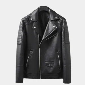 Modern men's zip-up biker jacket, stylish and versatile