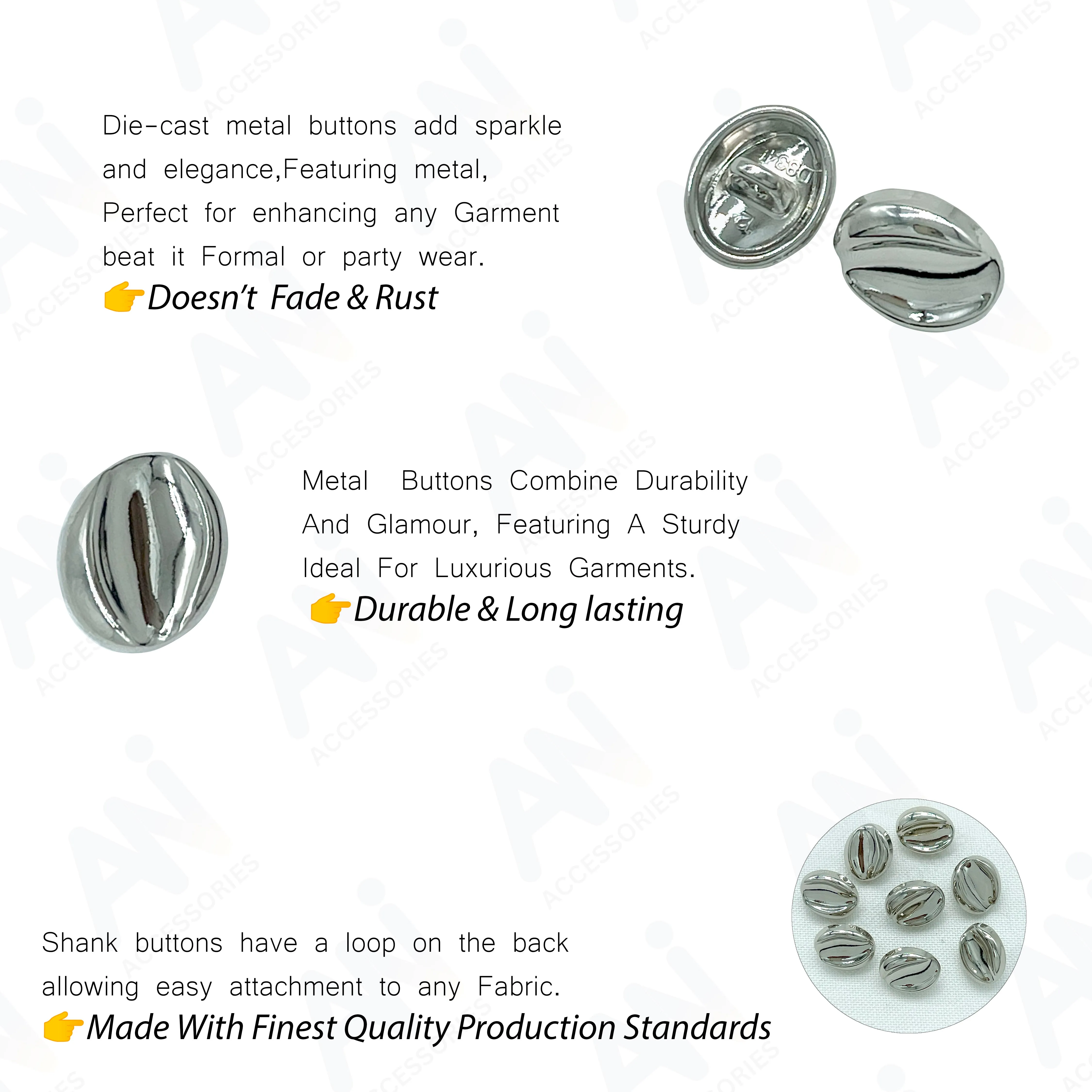 Modern Oval Button for Clothing and Crafts