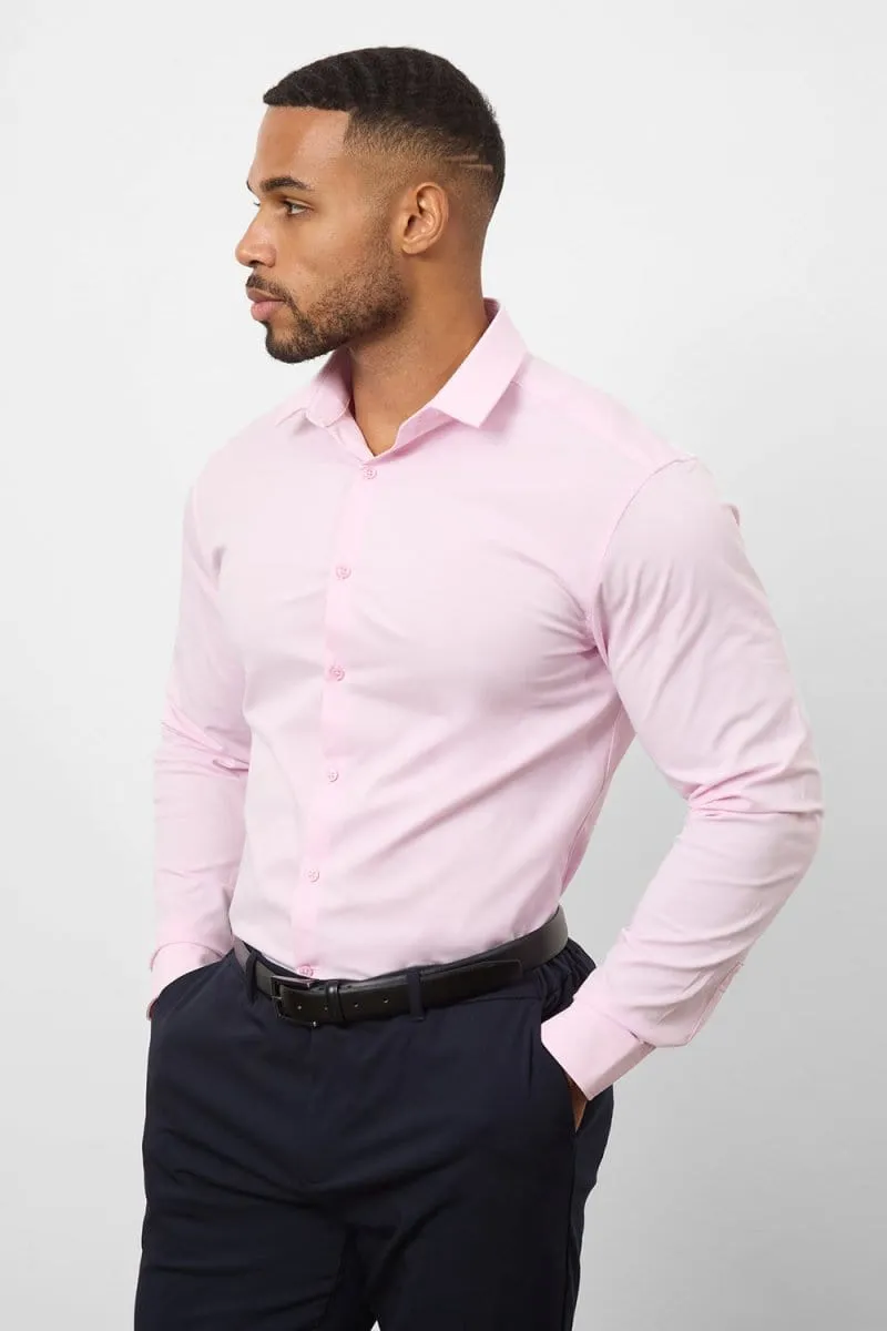 Muscle Fit Dress Shirt in Pink