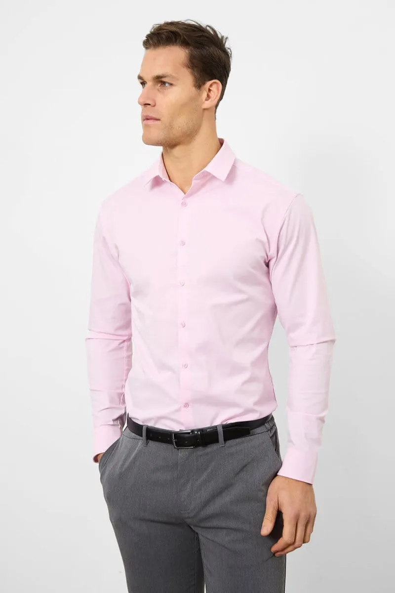 Muscle Fit Dress Shirt in Pink