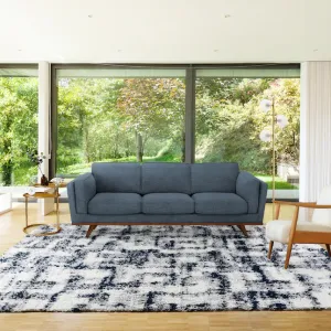 New large GERTMENIAN Anjou 6 Ft 6" x 9 Ft 6" Myra Blue Indoor Abstract Shag Area Rug! Stain, shed and crush resistant! Retail $456 