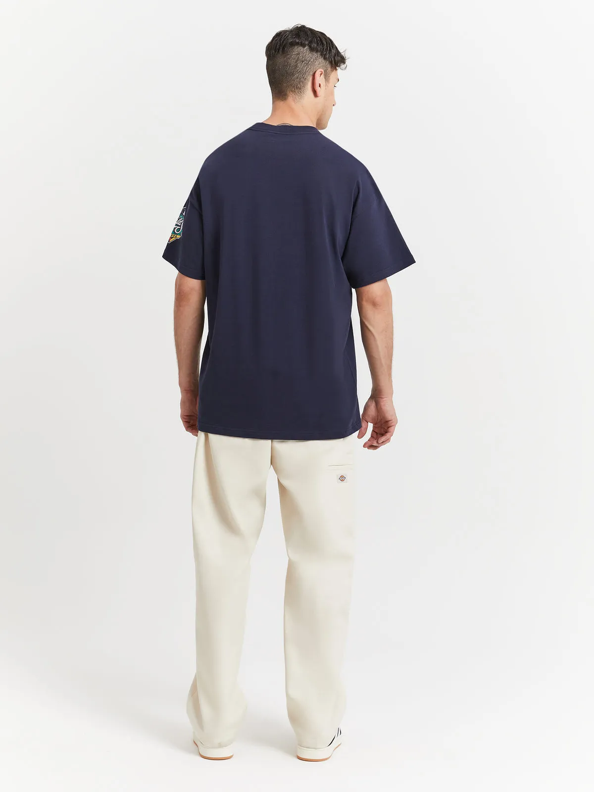 New York Yankees Crest Hit Boxy OS Tee | True Navy