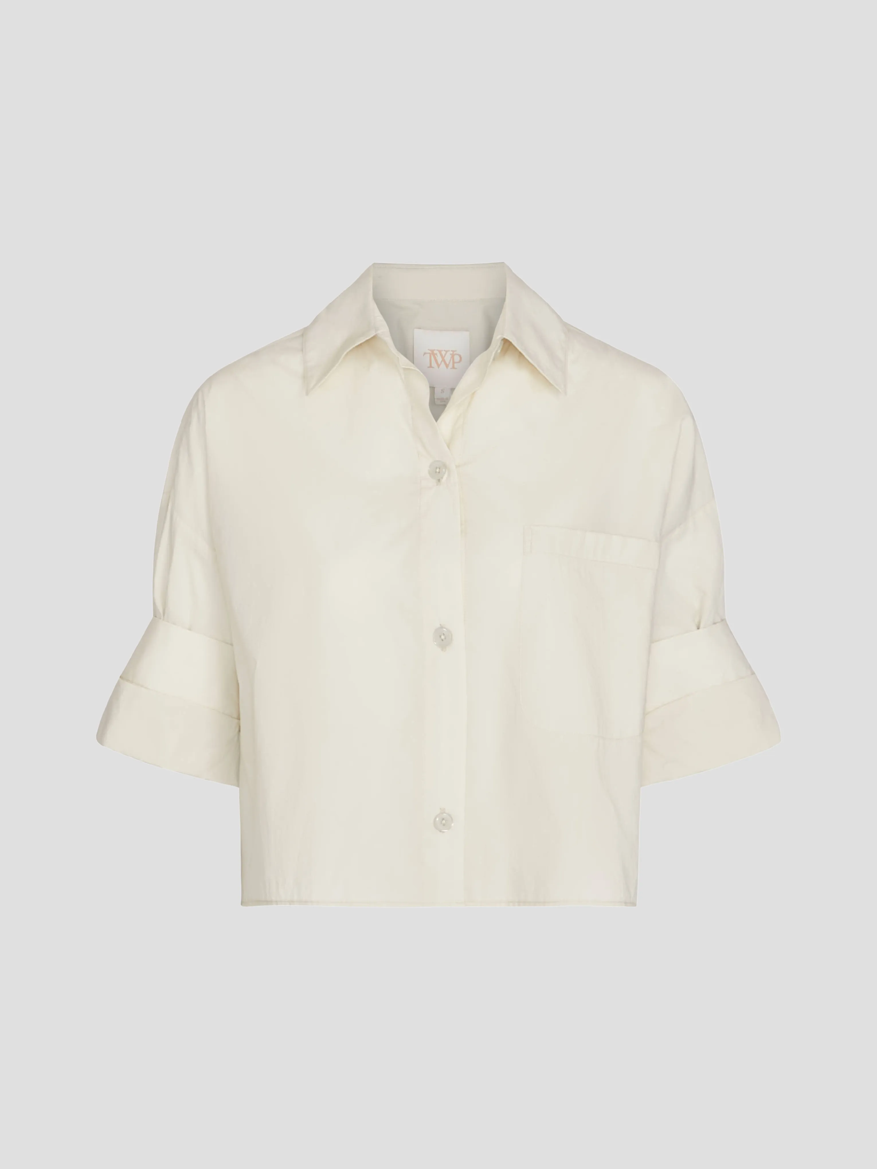 Next Ex Cotton Cropped Shirt in Oat