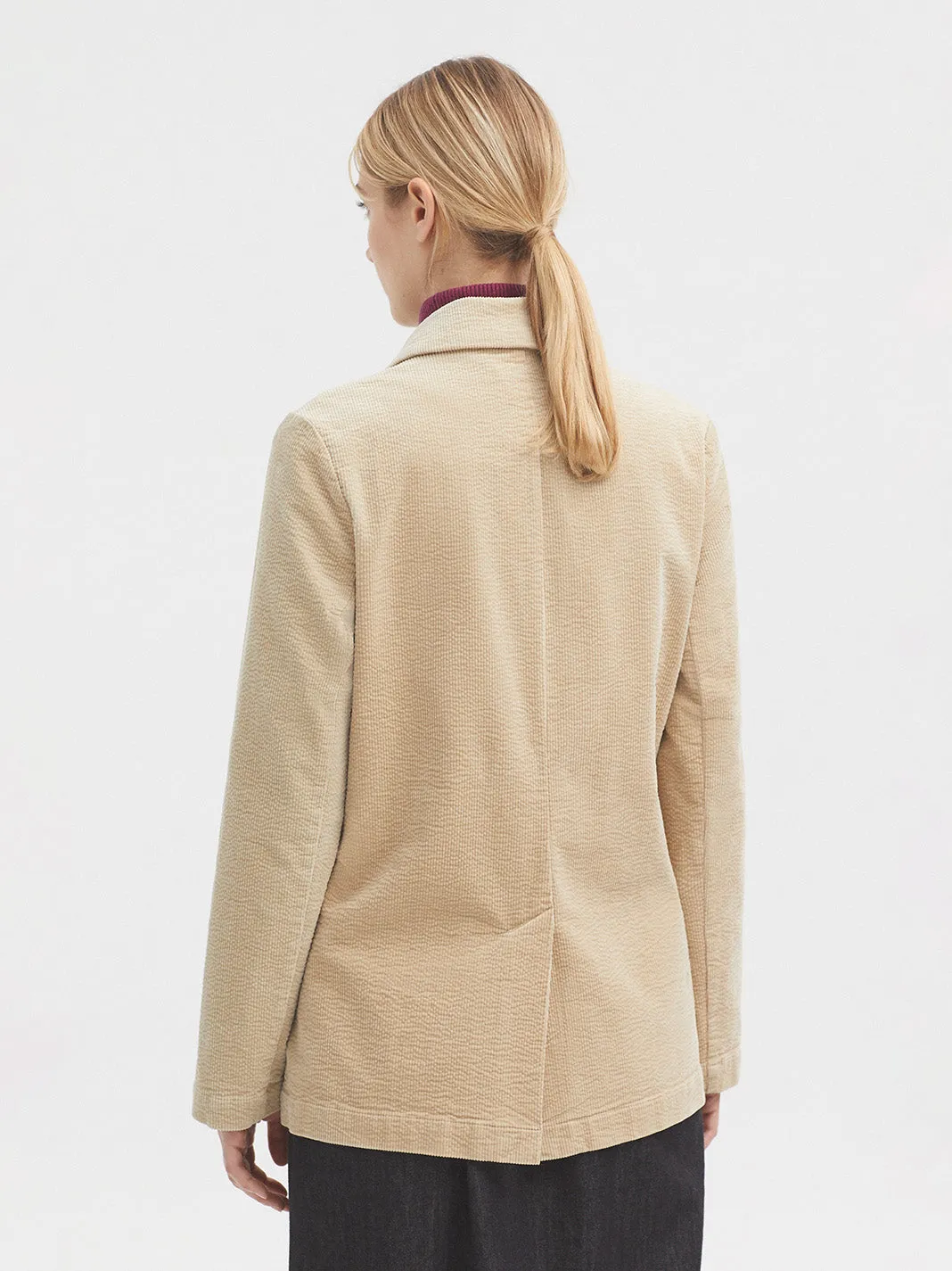 Nice Things Bubble Cord Blazer - Dark Ecru