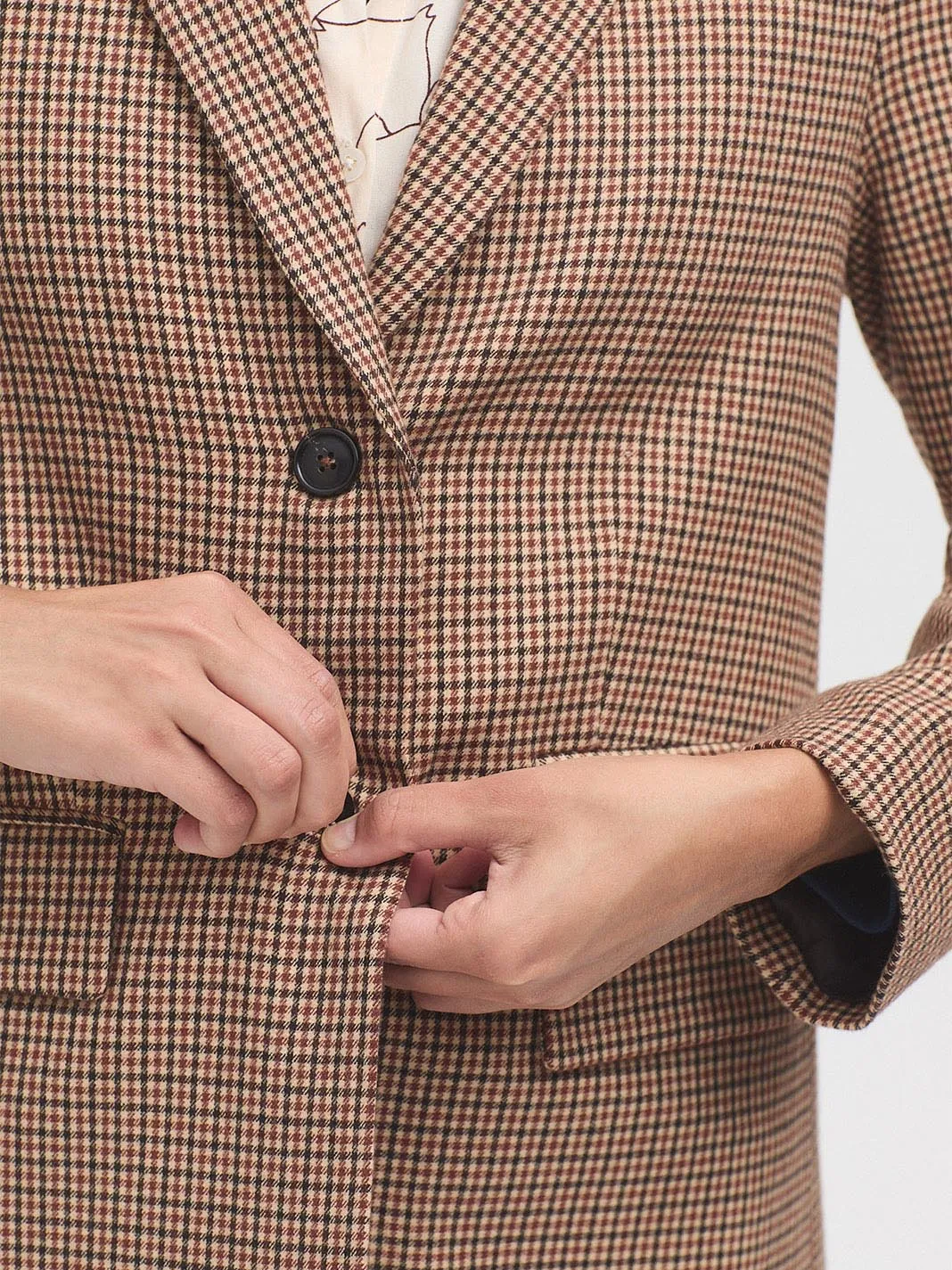 Nice Things Houndstooth Blazer - Check