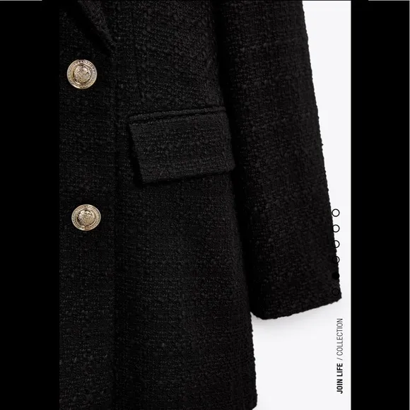 NWT Zara textured tailored double blazer