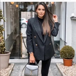 NWT Zara textured tailored double blazer
