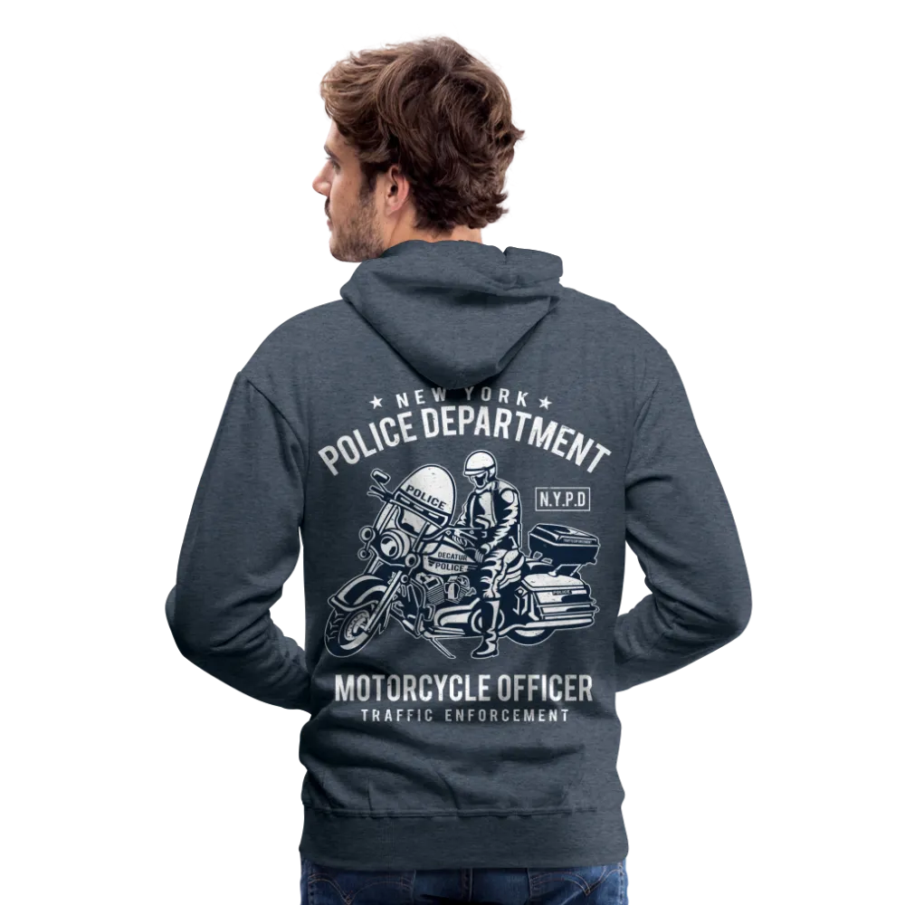 NYPD Motorcycle Officer Hoodie - Men's Black Zip Up Sweatshirt