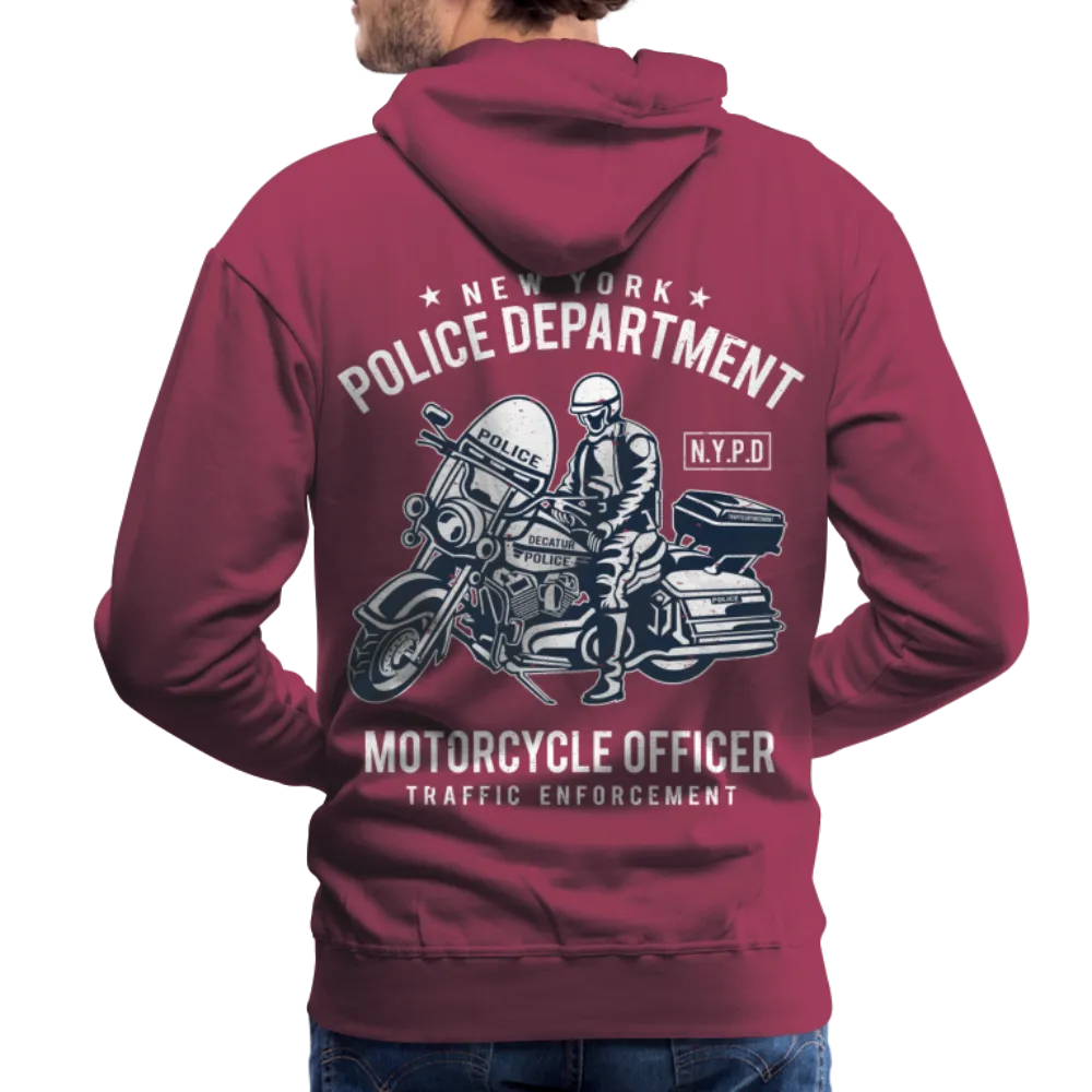 NYPD Motorcycle Officer Hoodie - Men's Black Zip Up Sweatshirt