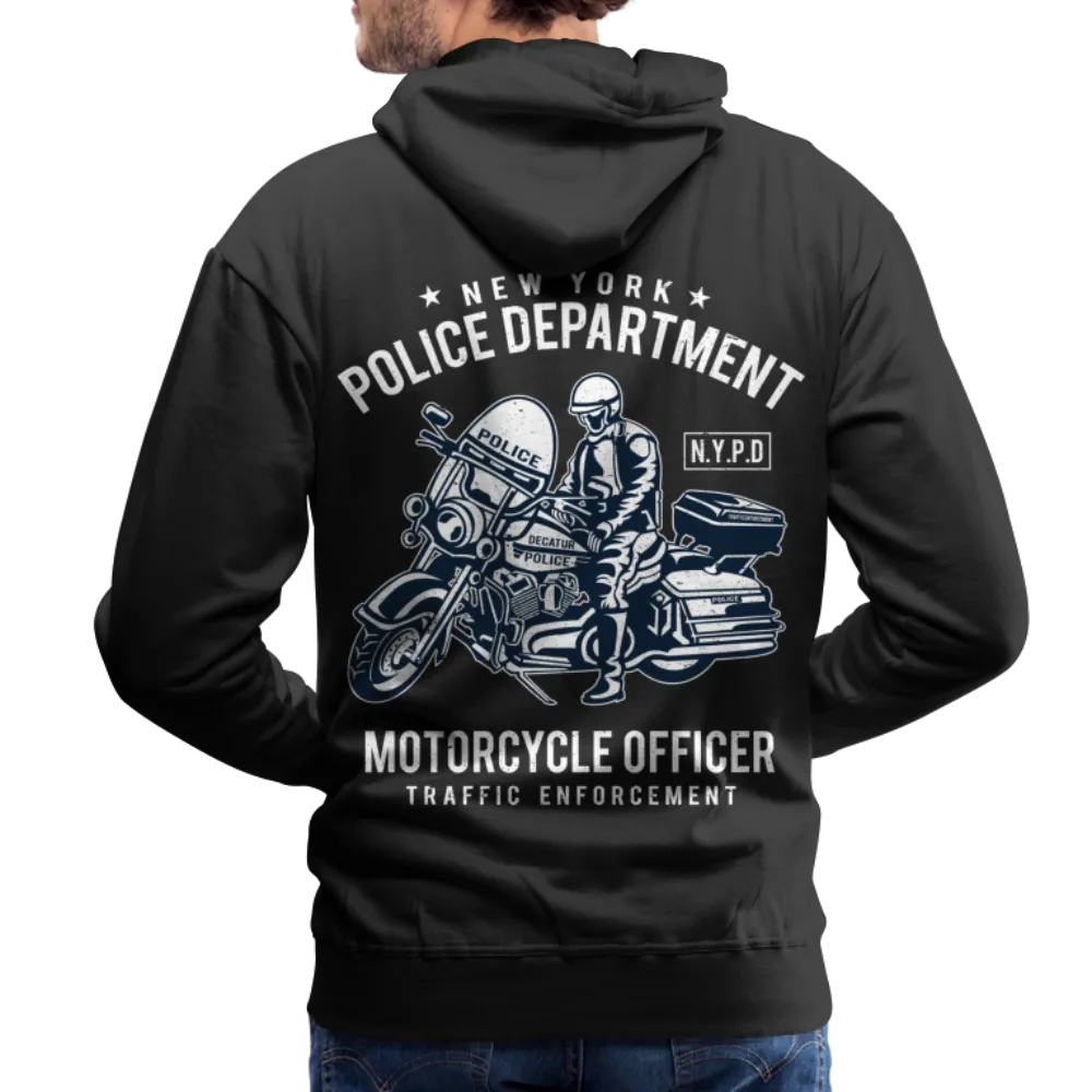 NYPD Motorcycle Officer Hoodie - Men's Black Zip Up Sweatshirt