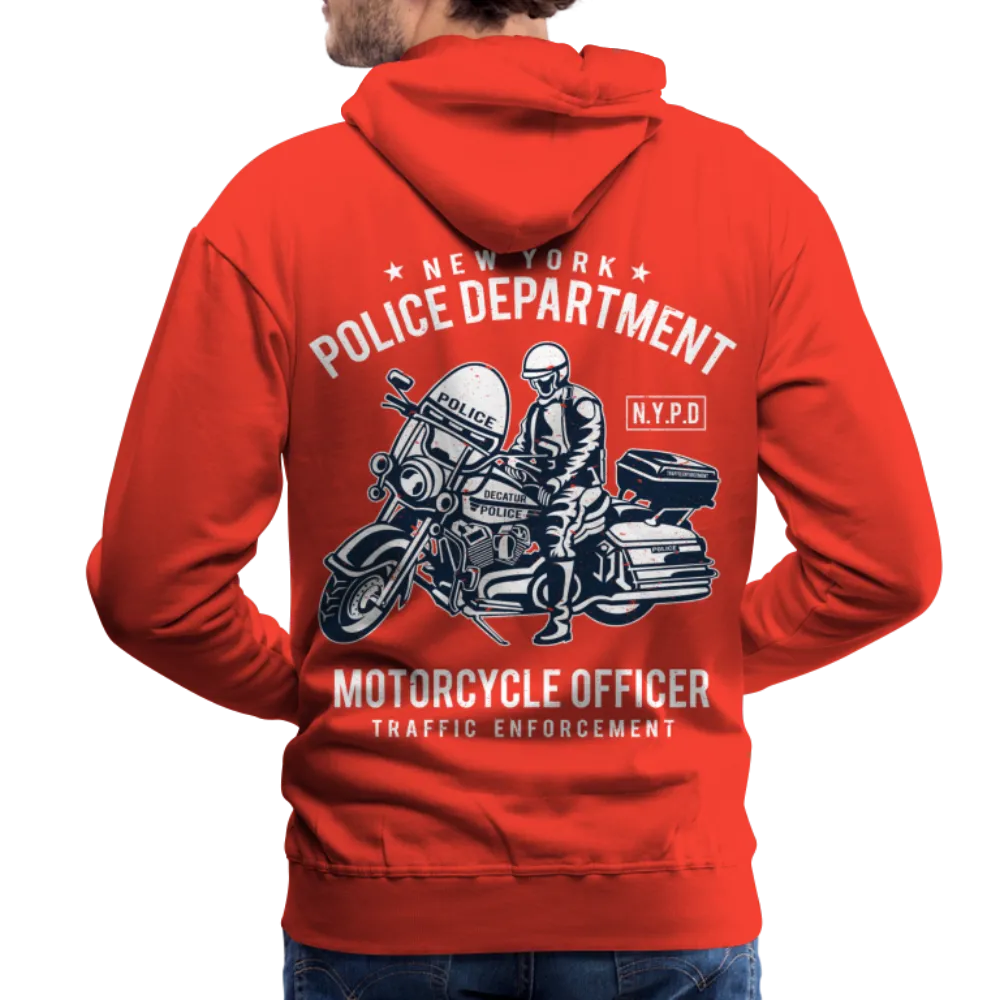 NYPD Motorcycle Officer Hoodie - Men's Black Zip Up Sweatshirt