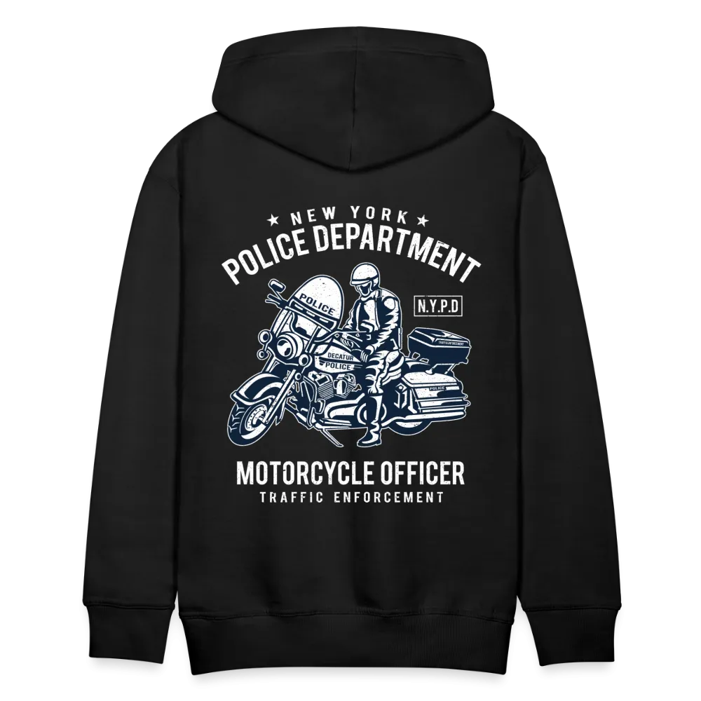 NYPD Motorcycle Officer Hoodie - Men's Black Zip Up Sweatshirt