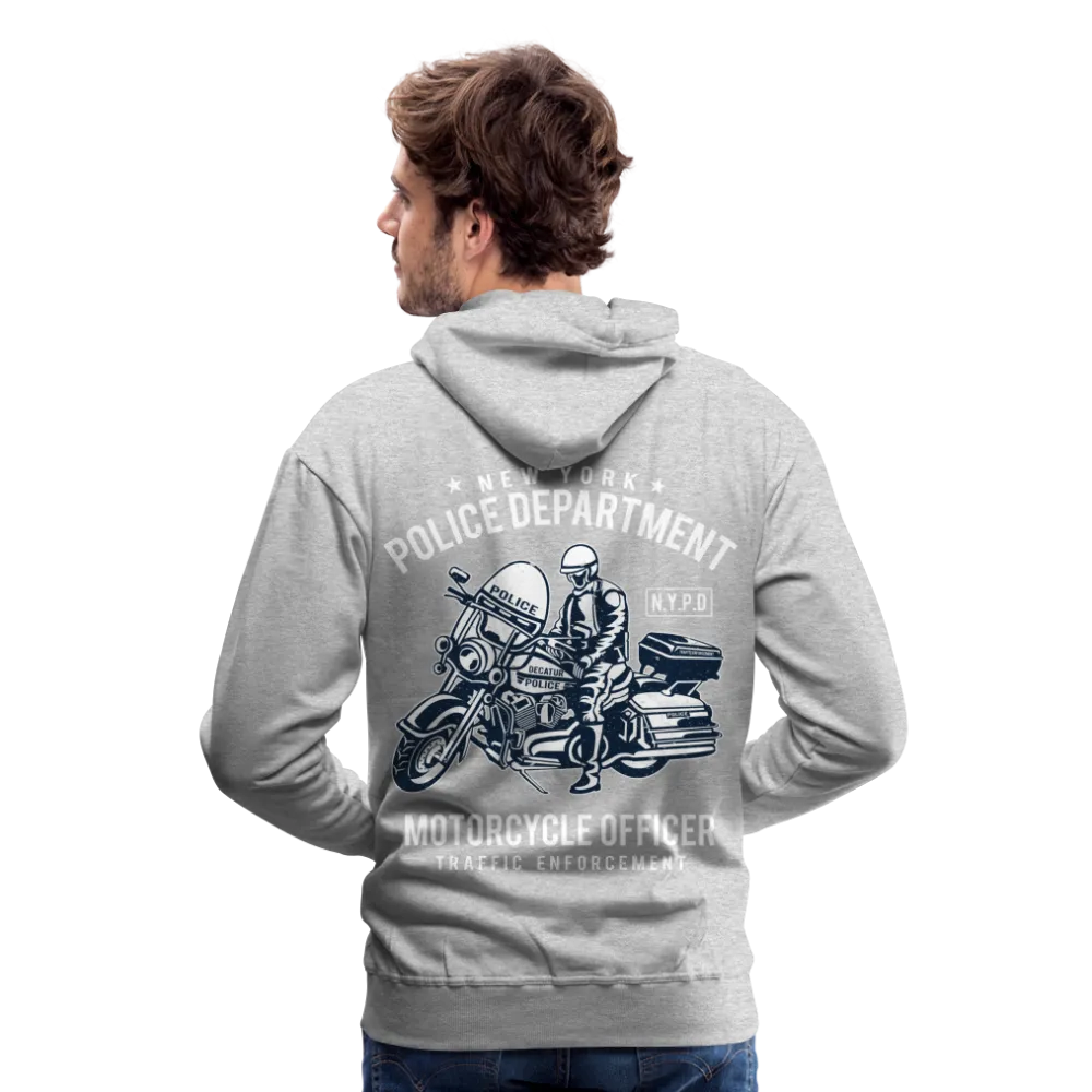 NYPD Motorcycle Officer Hoodie - Men's Black Zip Up Sweatshirt
