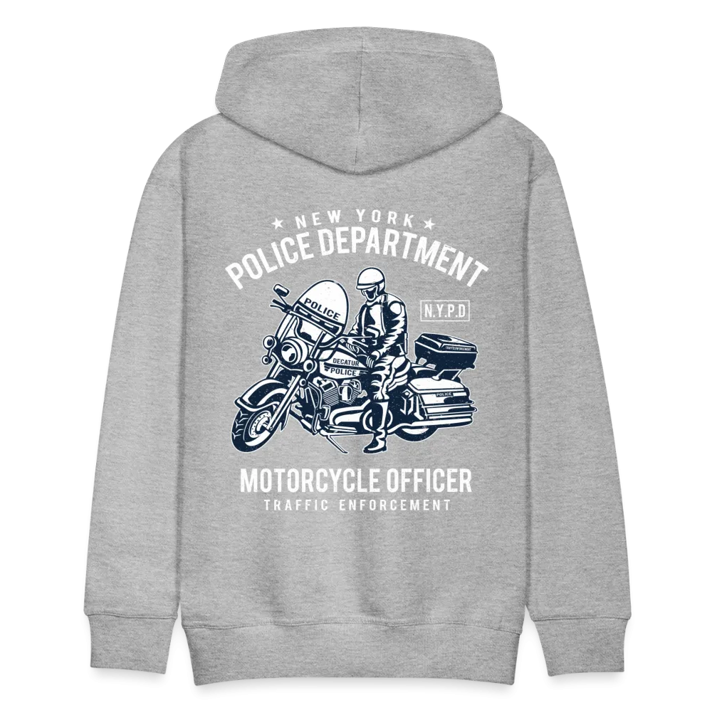 NYPD Motorcycle Officer Hoodie - Men's Black Zip Up Sweatshirt