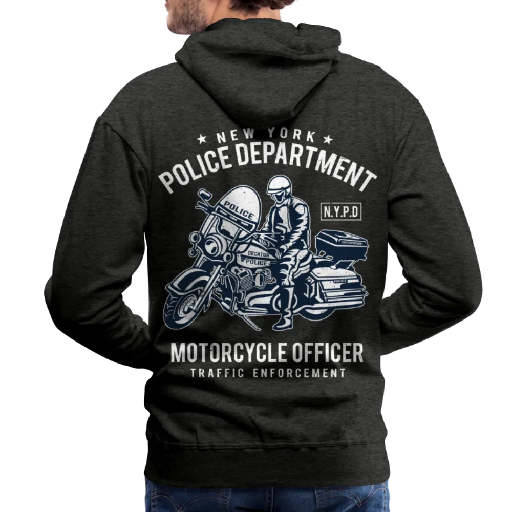 NYPD Motorcycle Officer Hoodie - Men's Black Zip Up Sweatshirt