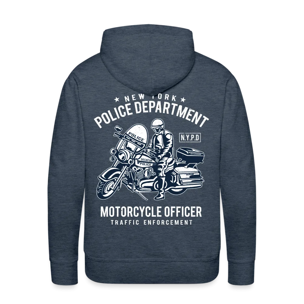 NYPD Motorcycle Officer Hoodie - Men's Black Zip Up Sweatshirt