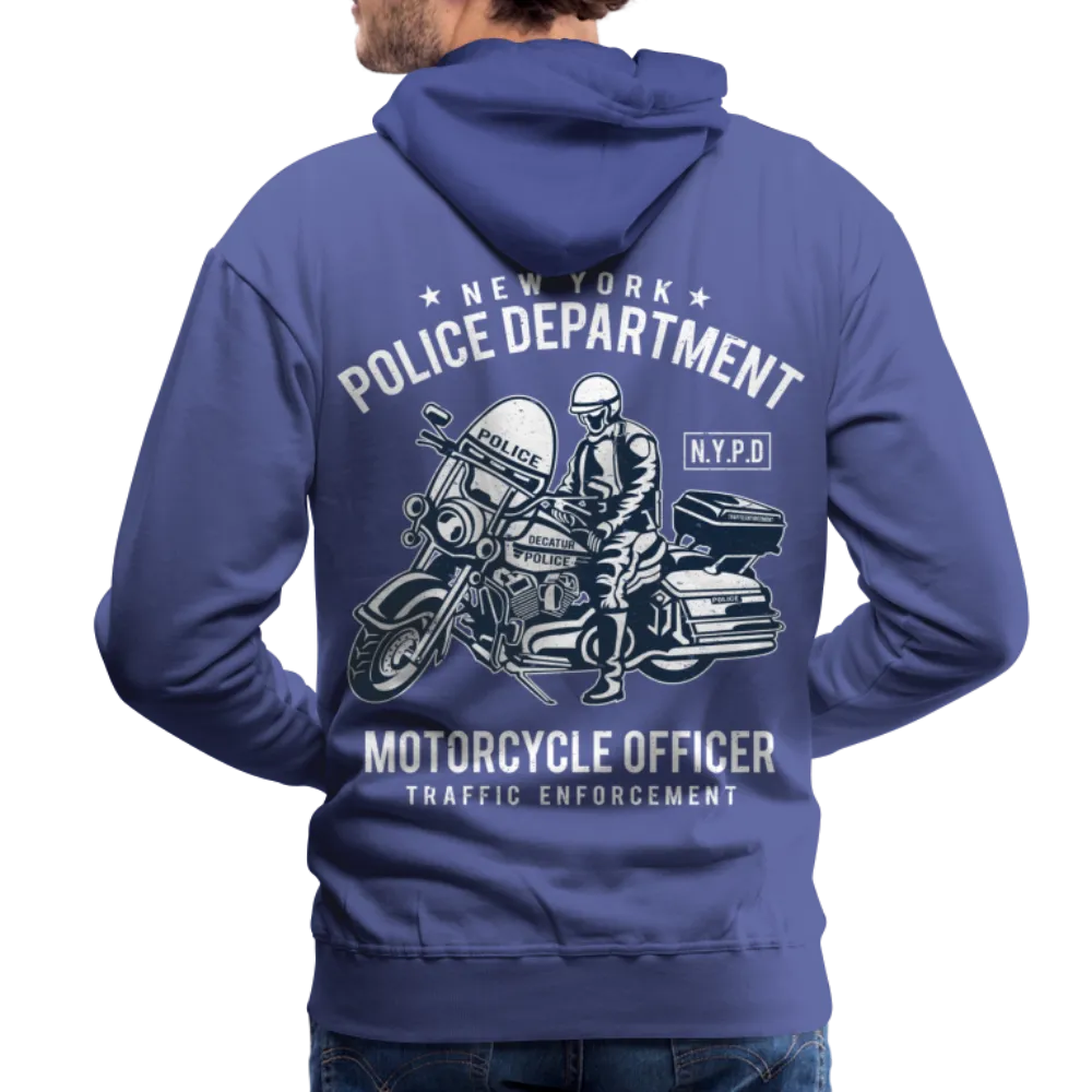 NYPD Motorcycle Officer Hoodie - Men's Black Zip Up Sweatshirt