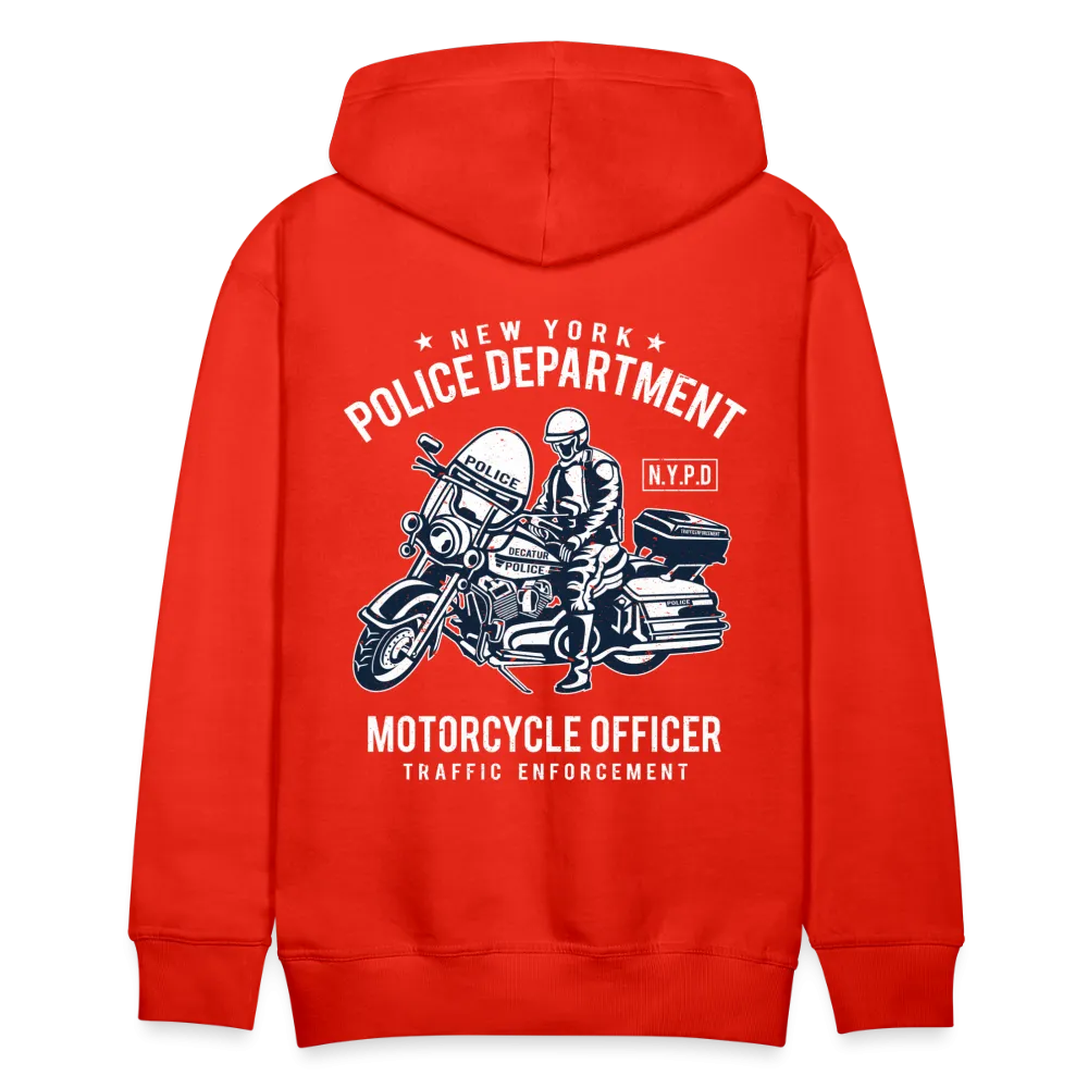 NYPD Motorcycle Officer Hoodie - Men's Black Zip Up Sweatshirt