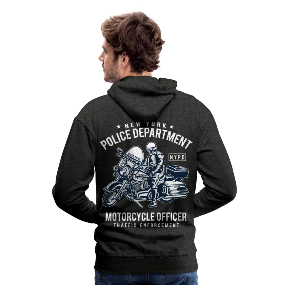 NYPD Motorcycle Officer Hoodie - Men's Black Zip Up Sweatshirt