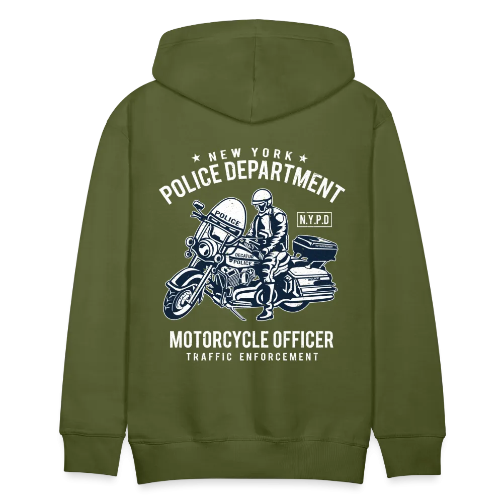 NYPD Motorcycle Officer Hoodie - Men's Black Zip Up Sweatshirt
